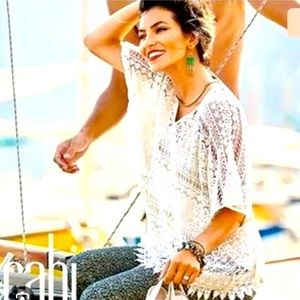 Cabi love carol capri ivory lace top